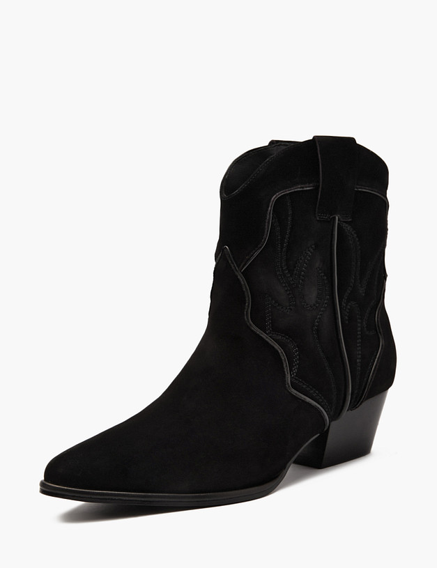 Черные женские казаки из нубука MASCOTTE 126-3203924-0302 | ракурс 2