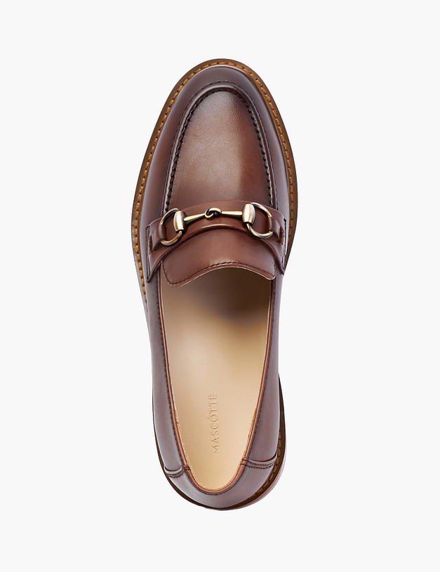 Коричневые женские лоферы из кожи MASCOTTE 22-110114-0109 | ракурс 5