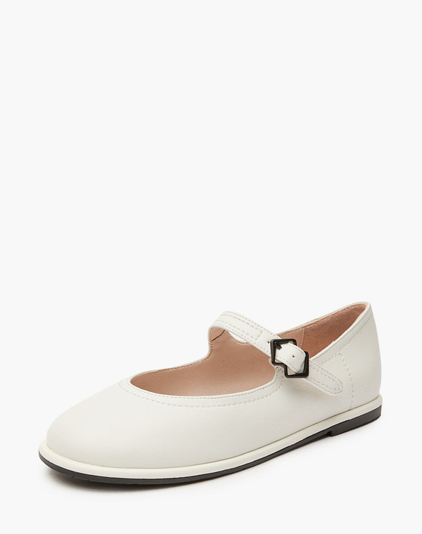 126-412013-0601 Туфли девичьи кож.спилок/нат.кожа молочн, Mascotte JUNIOR