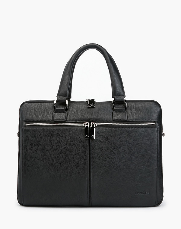 622-2113-102 Сумка мужская нат.кожа/текстиль черн, L, Mascotte