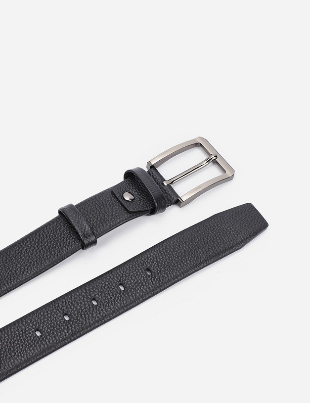 Черный мужской ремень из кожи MASCOTTE 727-0247-102 | ракурс 3