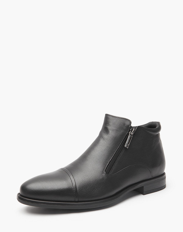 128-423825-0102 Ботинки мужские нат.кожа/ворсин-нат.кожа черн, Mascotte