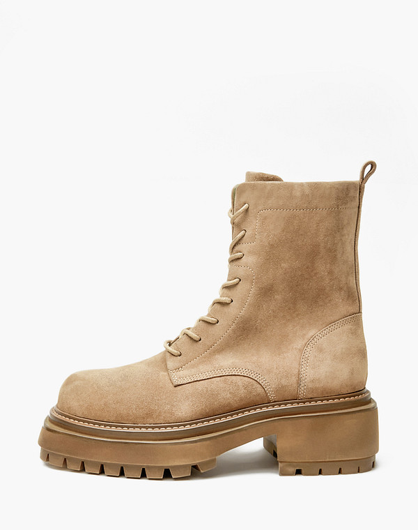 22-4240722-4643M Ботинки женские велюр/ворсин-нат.кожа беж, Mascotte