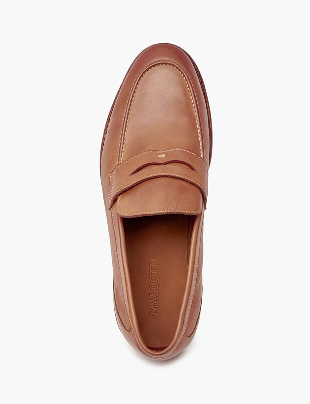 Premium рыжие мужские лоферы из натуральной кожи MASCOTTE 128-417011-0113 | ракурс 4