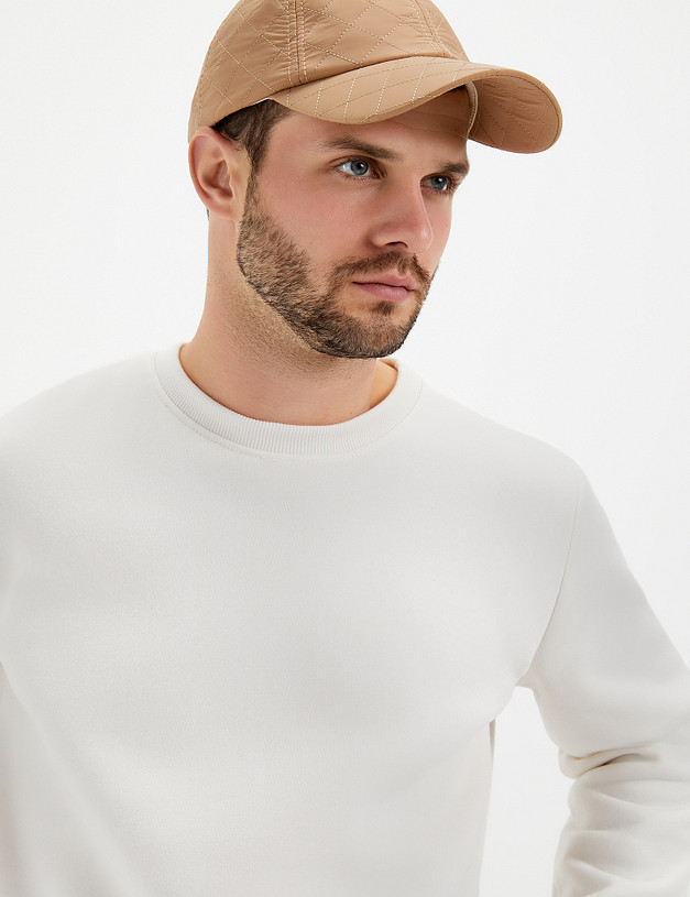 Бежевая стеганая кепка MASCOTTE 746-2203-2408 | ракурс 1