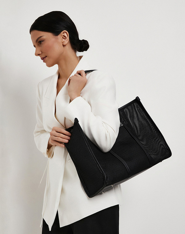 646-6117-202 Сумка женская текстиль-и.кожа/текстиль черн, L, Mascotte