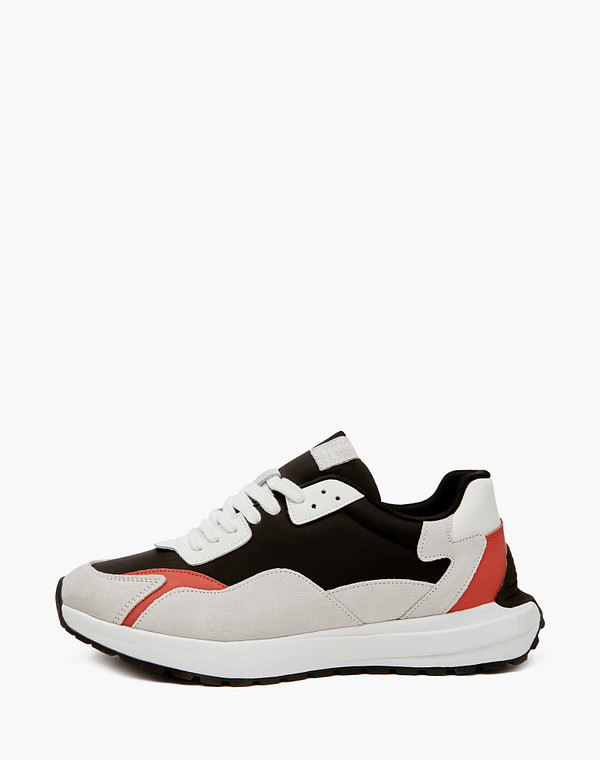 128-417121-0202 Полуботинки для активного отдыха мужские текстиль-спилок/текстиль черн-молочн, Mascotte Lite