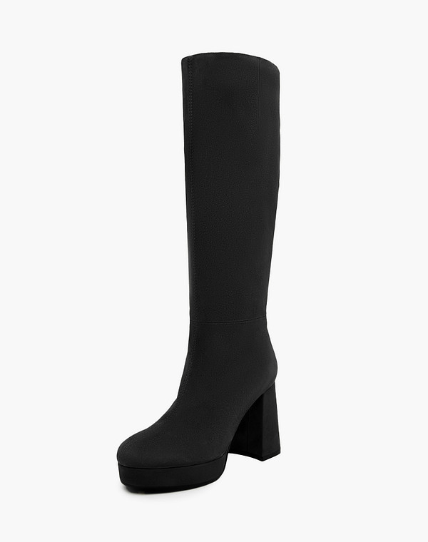 172-3202824-3605M Сапоги женские велюр-текстиль/ворсин-текстиль черн, Mascotte