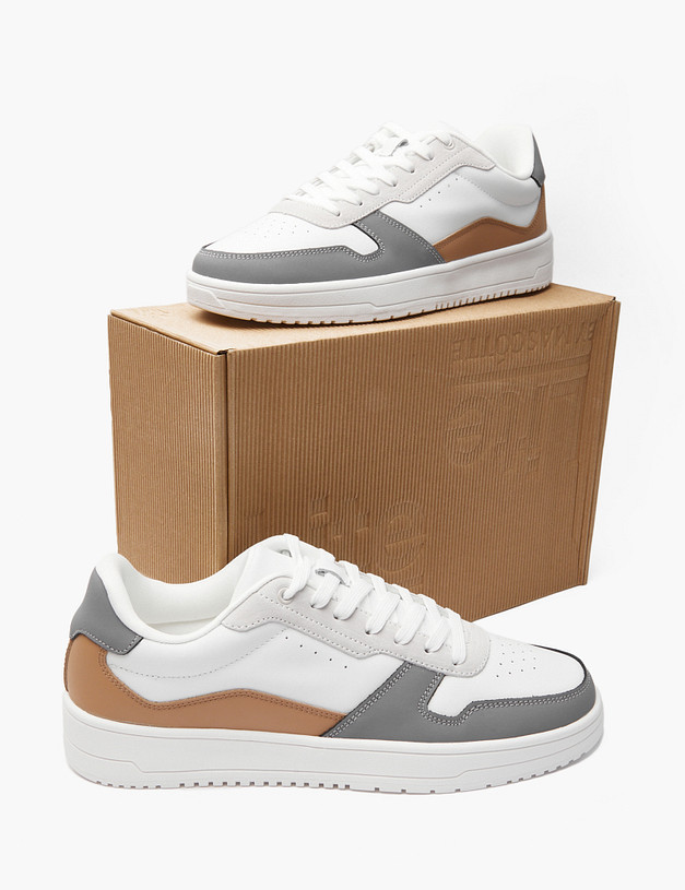 Белые мужские кеды с контрастными вставками MASCOTTE 151-420223-0612 | ракурс 8