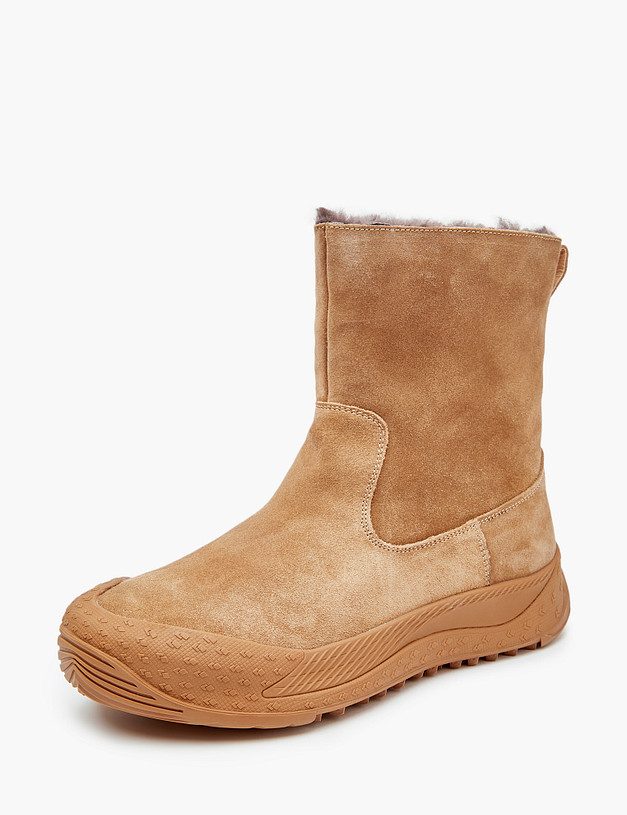 Бежевые велюровые женские ботинки на меху MASCOTTE 58-3202333-0208 | ракурс 2