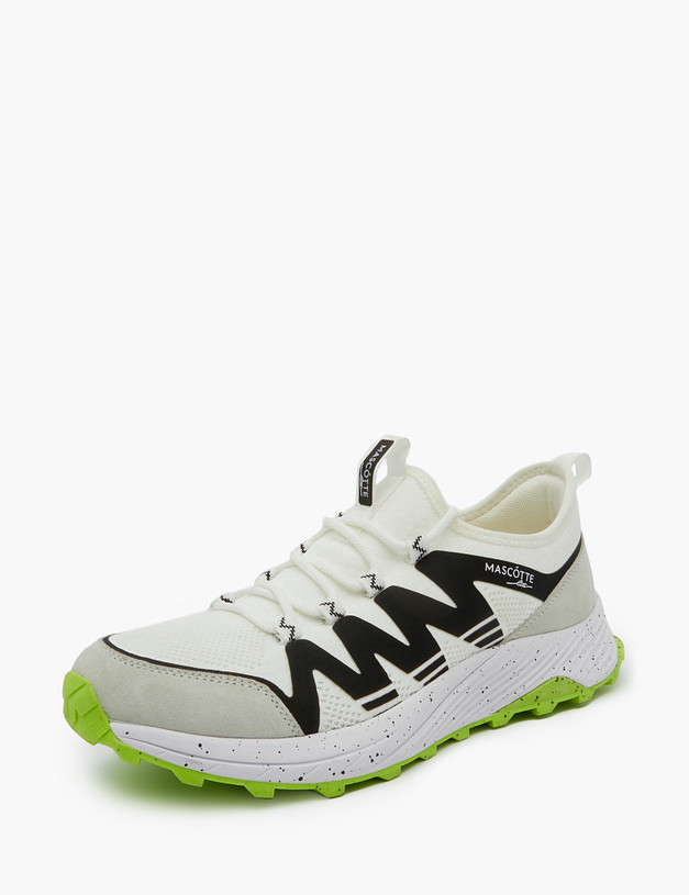 Белые мужские кроссовки с яркой подошвой MASCOTTE 189-311721-0201 | ракурс 3