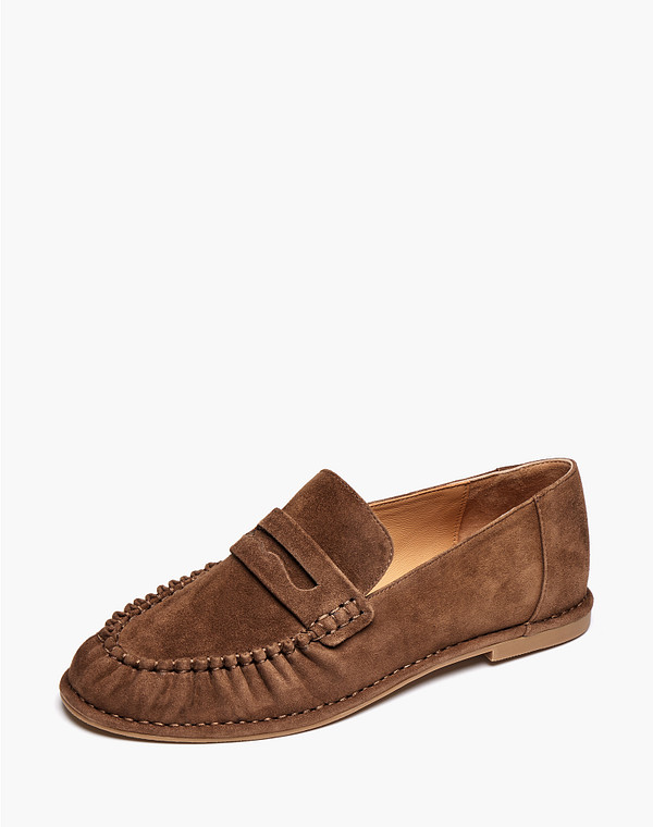 234-614111-0609 Туфли женские велюр/нат.кожа корич, Mascotte