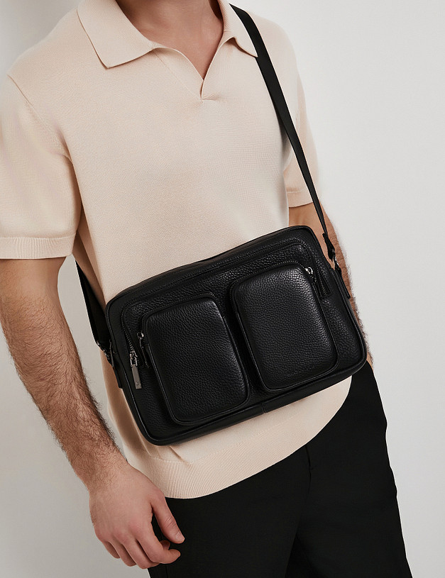 Черная мужская сумка MASCOTTE 622-6116-102 | ракурс 1