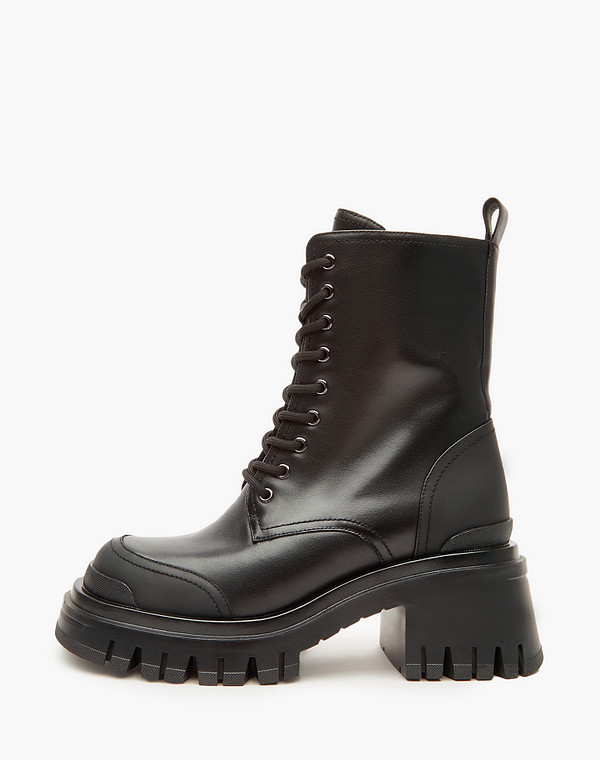 233-322132-0102 Ботинки женские нат.кожа/мех-нат.кожа черн, Mascotte