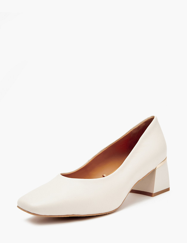 Молочные женские туфли с квадратным мысом MASCOTTE 233-411111-0501 | ракурс 2