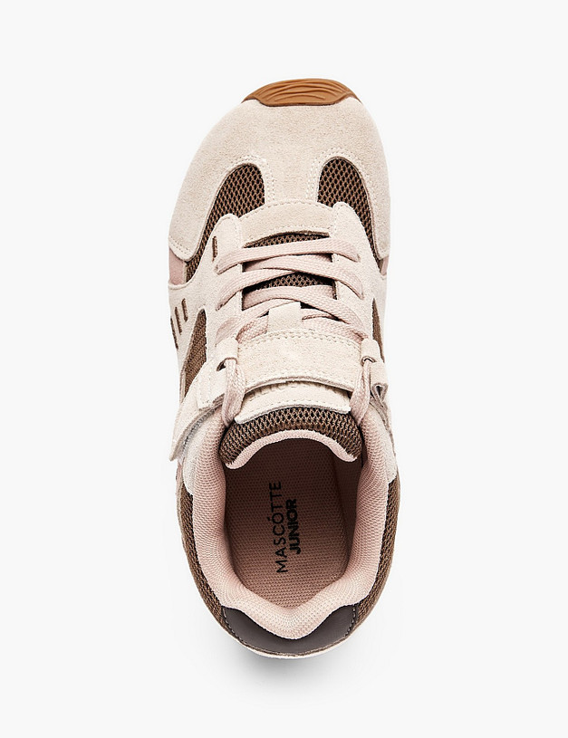 Серо-бежевые кроссовки для девочек MASCOTTE 234-617621-0201 | ракурс 4