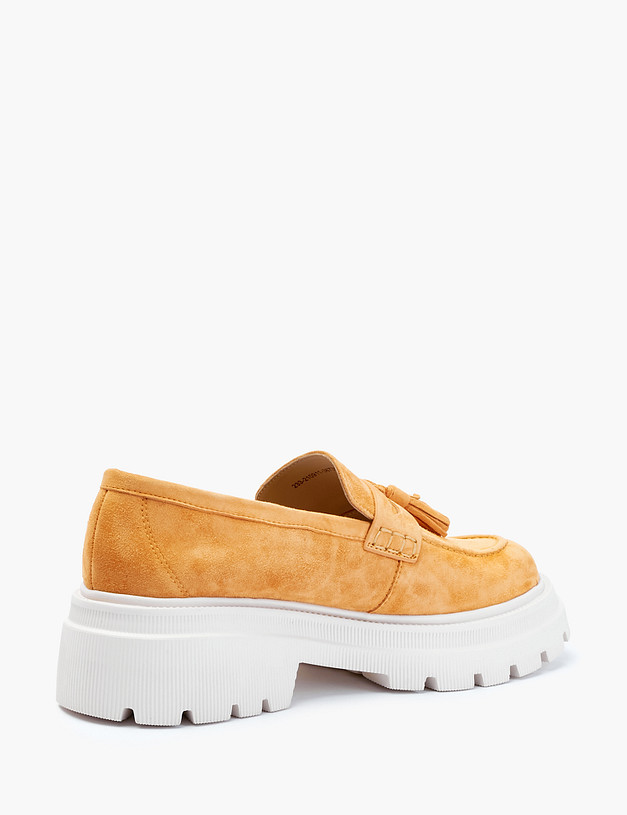 Желтые женские лоферы из велюра MASCOTTE 233-210911-3673M | ракурс 4