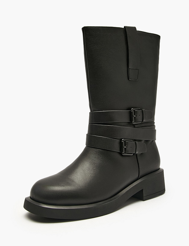 Черные женские зимние полусапоги MASCOTTE 126-5282031-3100M | ракурс 2