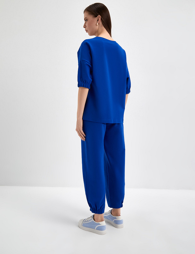 Женский хлопковый костюм синего цвета MASCOTTE 790-3108-2603 | ракурс 7