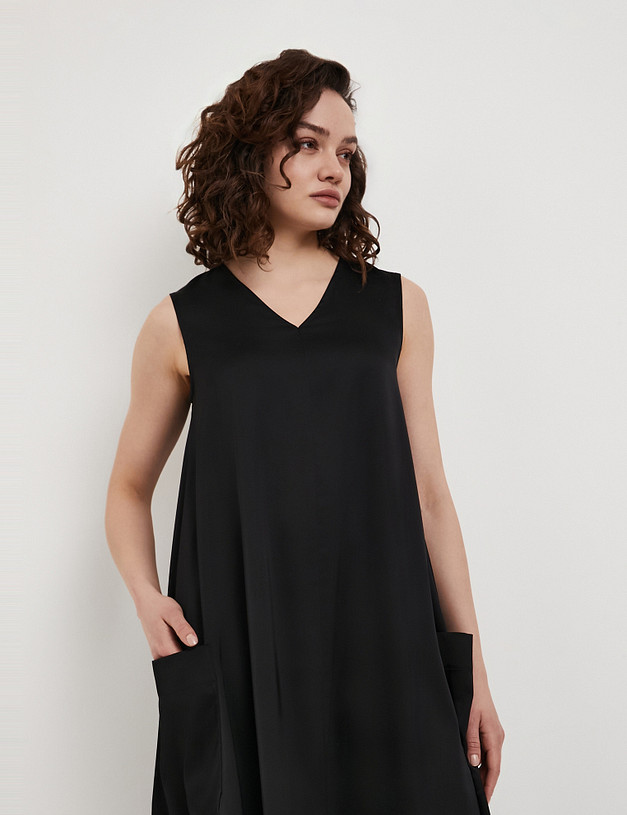 Черное женское платье MASCOTTE 998-5102-2402 | ракурс 3