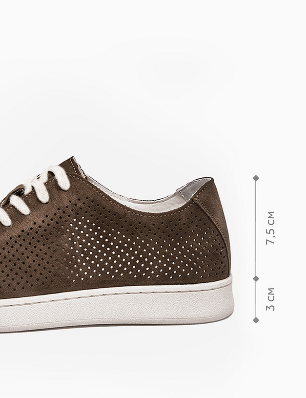 Оливковые мужские кеды с перфорацией MASCOTTE 58-5150411-2217M | ракурс 6