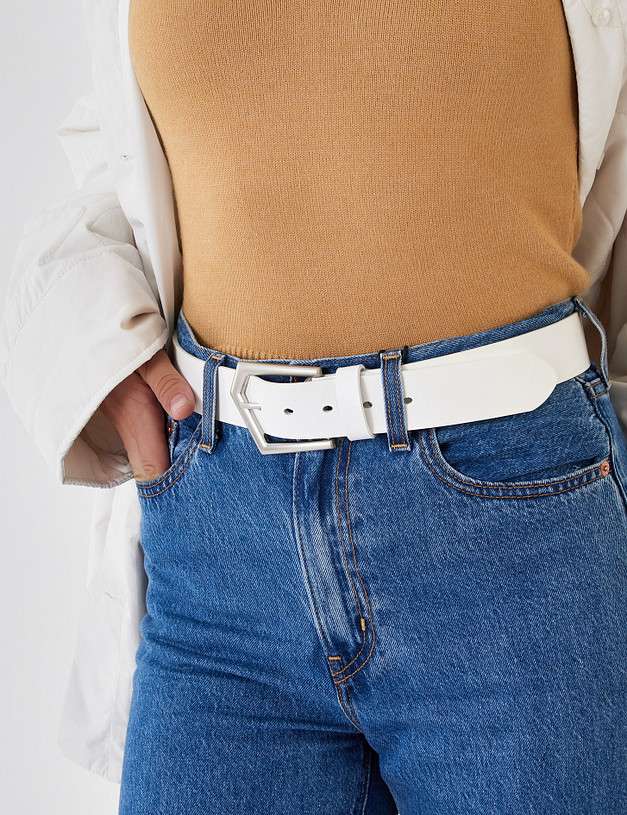 Белый женский ремень MASCOTTE 701-1208-601 | ракурс 1