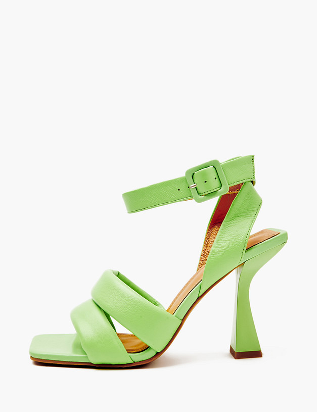 Зеленые кожаные женские босоножки MASCOTTE 233-415211-7519M | ракурс 3