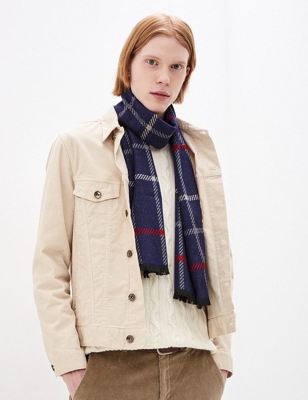 Синий мужской шарф MASCOTTE 766-1204-2403 | ракурс 1