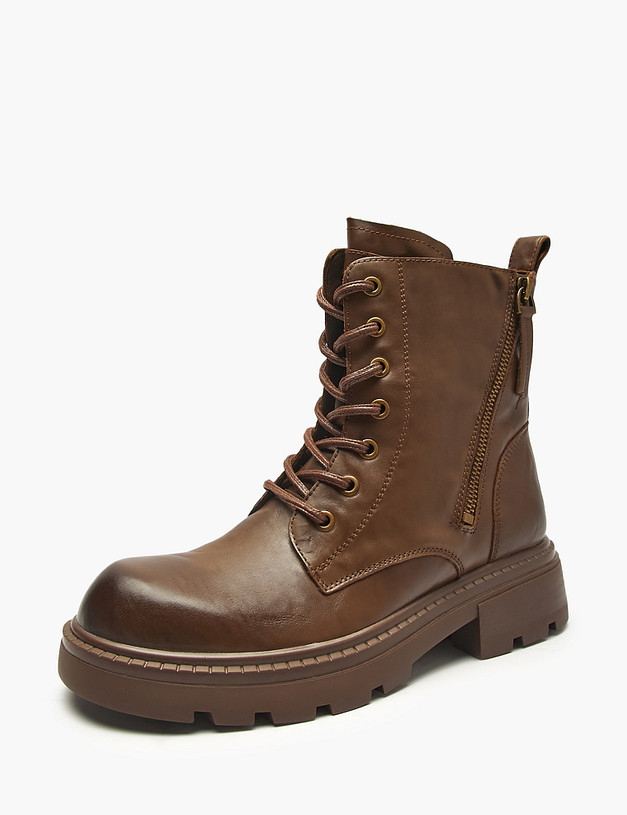 Коричневые женские зимние ботинки MASCOTTE 234-522031-0109 | ракурс 2