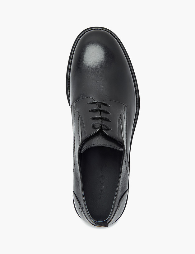 Черные мужские дерби из кожи MASCOTTE 175-321111-0102 | ракурс 4 Черные мужские дерби из кожи MASCOTTE 175-321111-0102 | ракурс 4
