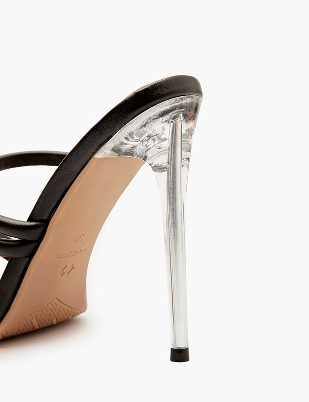 Черные женские мюли на шпильке MASCOTTE 126-413361-0602 | ракурс 8 Черные женские мюли на шпильке MASCOTTE 126-413361-0602 | ракурс 8