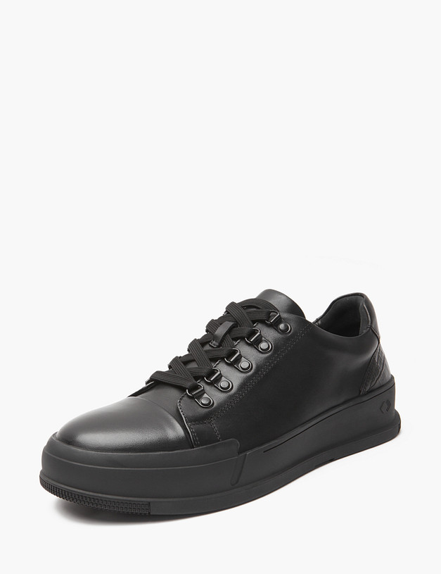 Черные мужские кеды из кожи MASCOTTE 22-4211813-0102 | ракурс 4 Черные мужские кеды из кожи MASCOTTE 22-4211813-0102 | ракурс 4