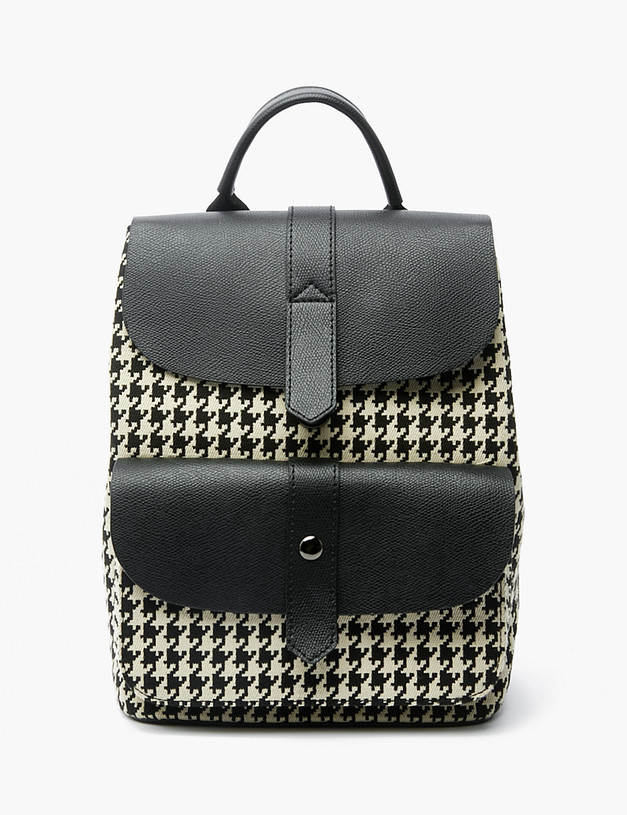 Черный женский рюкзак с принтом MASCOTTE 671-2208-202 | ракурс 1