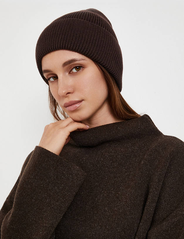 Коричневая женская шапка MASCOTTE 781-5203-2409 | ракурс 1