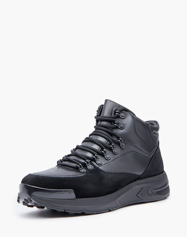 22-3253333-3205M Ботинки мужские велюр-нат.кожа/мех-нат.кожа черн, Mascotte
