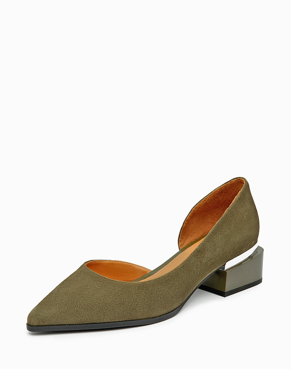 126-212611-0604 Туфли женские велюр/нат.кожа зелен, Mascotte