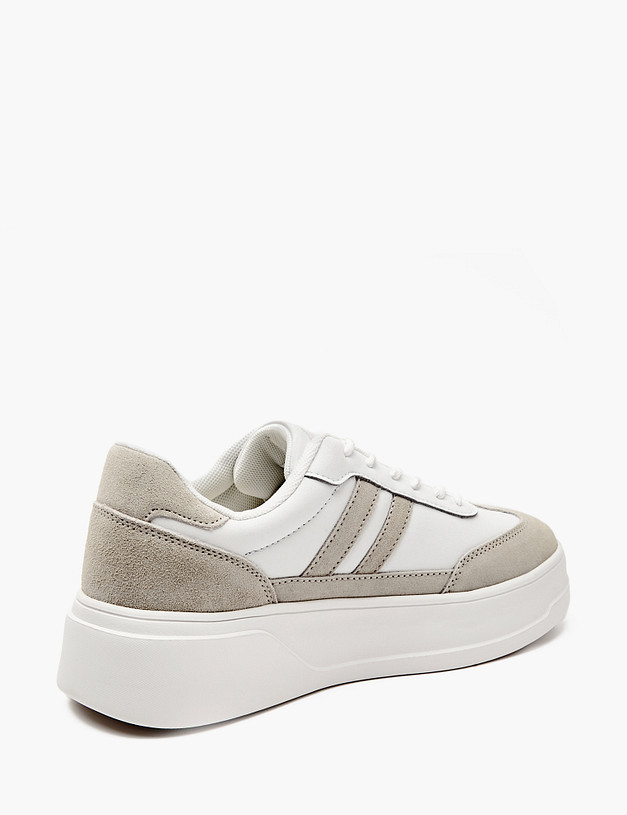 Белые женские кеды на платформе MASCOTTE 189-415921-0601 | ракурс 3 Белые женские кеды на платформе MASCOTTE 189-415921-0601 | ракурс 3