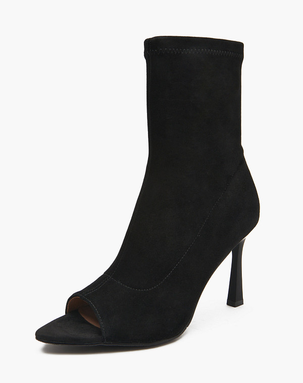 233-510511-0602 Туфли летние женские велюр/нат.кожа черн, Mascotte