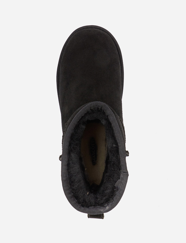 Черные женские угги из велюра MASCOTTE 234-1225131-0202 | ракурс 6 Черные женские угги из велюра MASCOTTE 234-1225131-0202 | ракурс 6