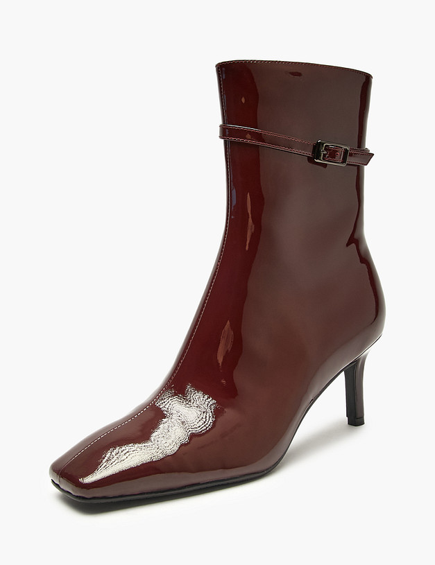 Бордовые женские лакированные ботильоны MASCOTTE 126-424022-0705 | ракурс 2