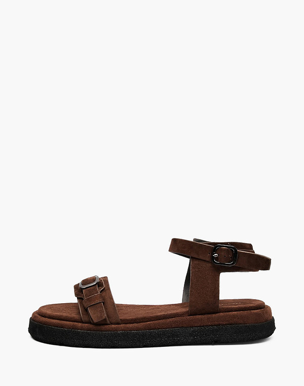 233-613611-4690M Туфли летние женские велюр/нат.кожа корич, Mascotte