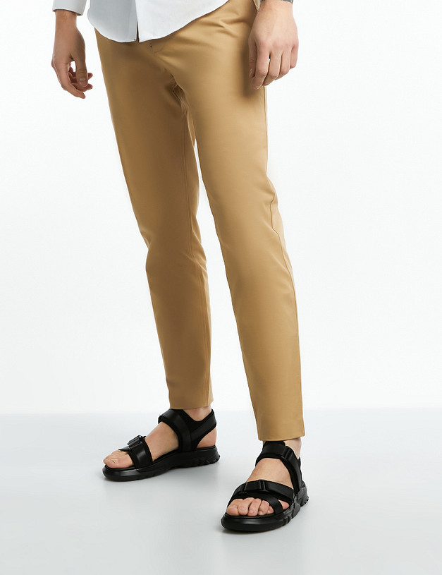 Черные кожаные мужские сандалии MASCOTTE 128-214022-0102 | ракурс 1