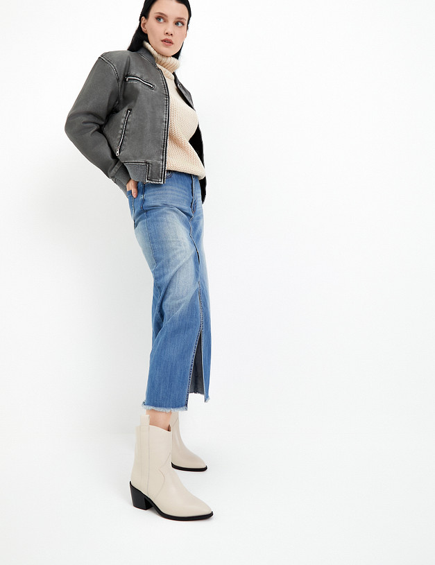 Светло-бежевые женские казаки MASCOTTE 233-3205821-7137M | ракурс 1