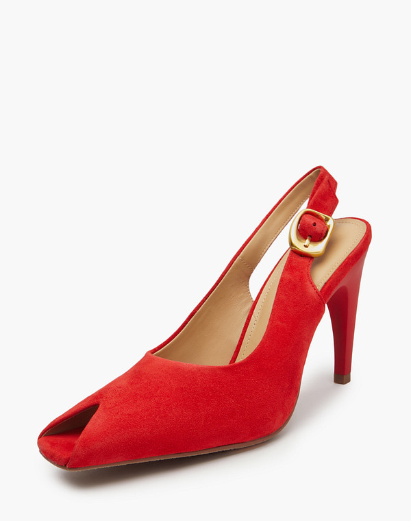 175-5163012-3609M Туфли летние женские велюр/нат.кожа красн, Mascotte