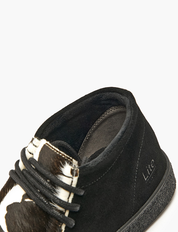 Черные женские полуботинки с коровьим принтом MASCOTTE 64-523221-0221 | ракурс 6