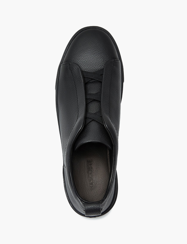 Черные мужские кеды без шнурков MASCOTTE 175-3290911-8110M | ракурс 5