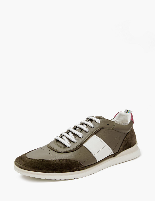 Зеленые мужские кеды из кожи MASCOTTE 175-4110711-8104M | ракурс 3