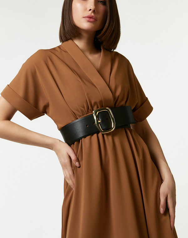 703-2101-602 Ремень жен. кож.спилок/кож.спилок черн, Mascotte