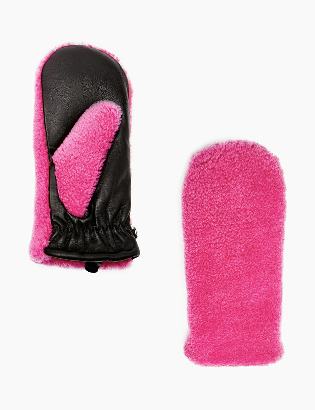 Розовые женские варежки из шерсти MASCOTTE 717-2216-506 | ракурс 2 Розовые женские варежки из шерсти MASCOTTE 717-2216-506 | ракурс 2