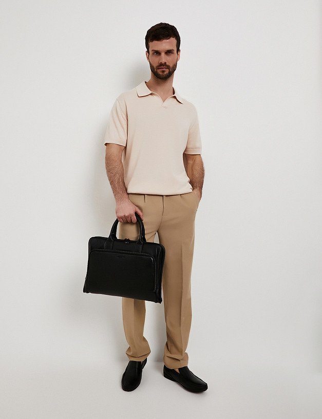 Черный мужской портфель MASCOTTE 622-6115-102 | ракурс 1